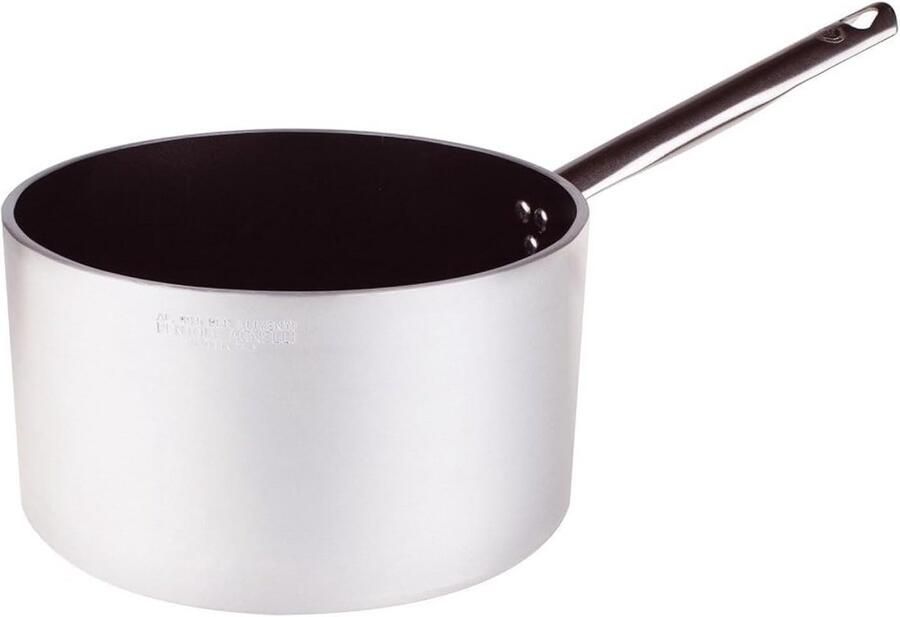 Hoge braadpan Sauspan Aluminium Sausen en mengen Antiaanbaklaag 28 cm Zilver