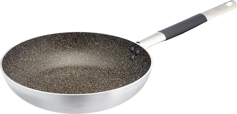 Hoge Koekenpan 28 cm Professionele Aluminium Pan voor Alle Warmtebronnen