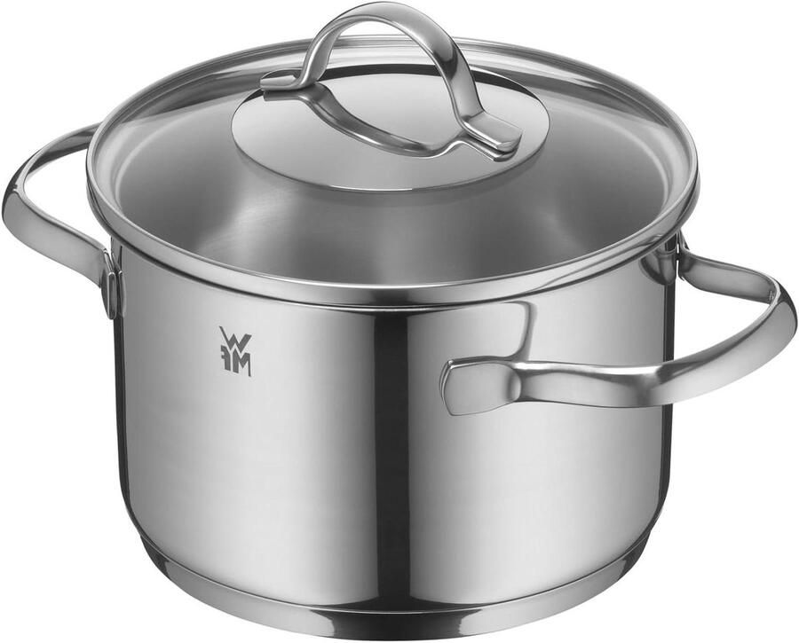 Hoge Kookpan Soeppan Steelpan Koken Ingrediënten Druppelvrije Rand 16 cm 2 liter Zilver