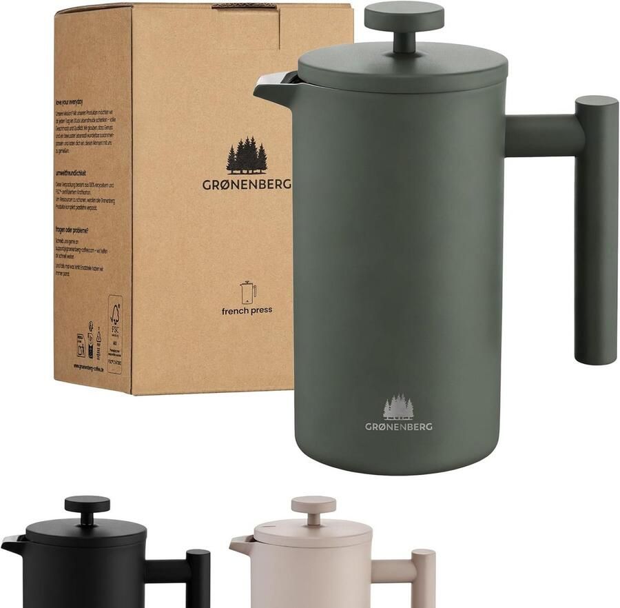 French Press Koffiezetter Cafetière Koffie Zetten Roestvrij Staal 600 ml Groen