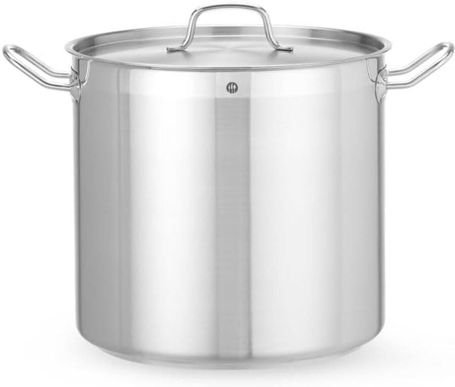 Hoge Pan Kookpan met deksel Grote hoeveelheden koken Naadloze inductiebodem 24 liter Zilver