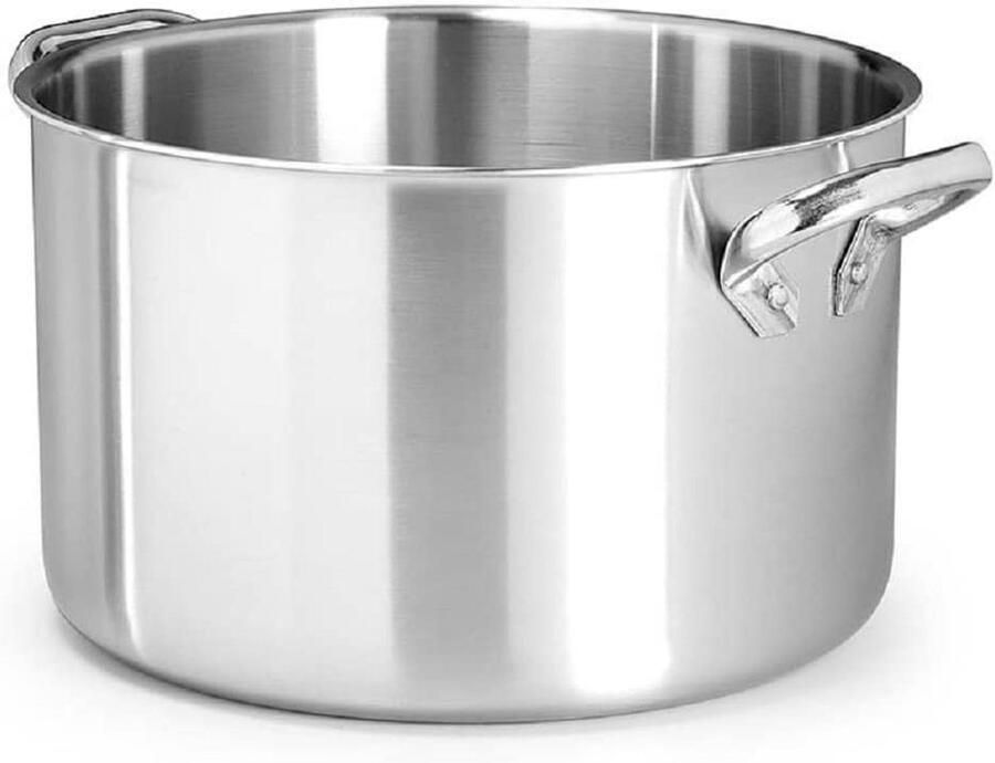 Hoge Pan Kookpan Steelpan Inductie Koken Trilaminaat Aluminiumstaal 20 cm Zilver