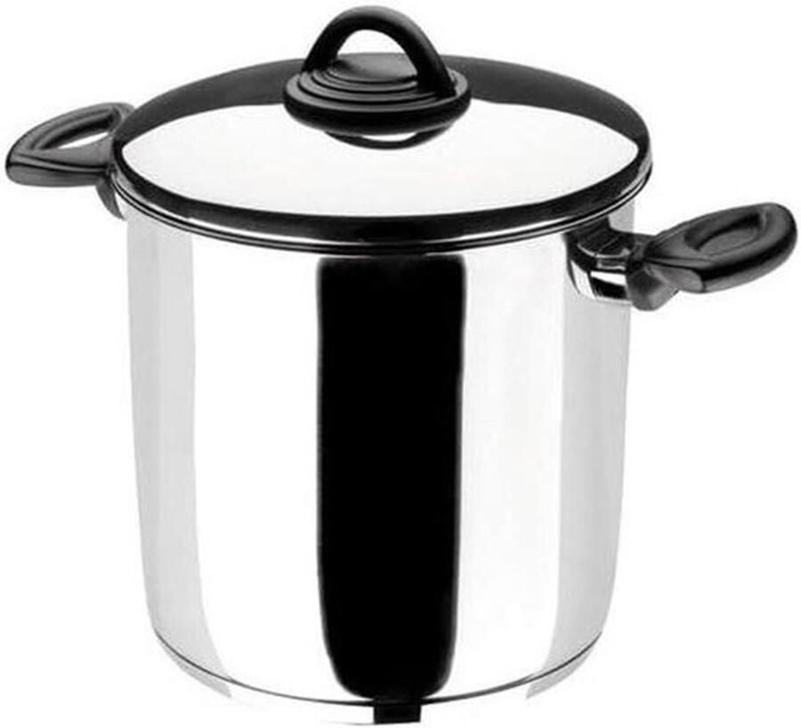 Hoge soeppan Diepe pan Voor grote porties Koken Vouwknop Ruimtebesparend 28 cm Diameter Zilver