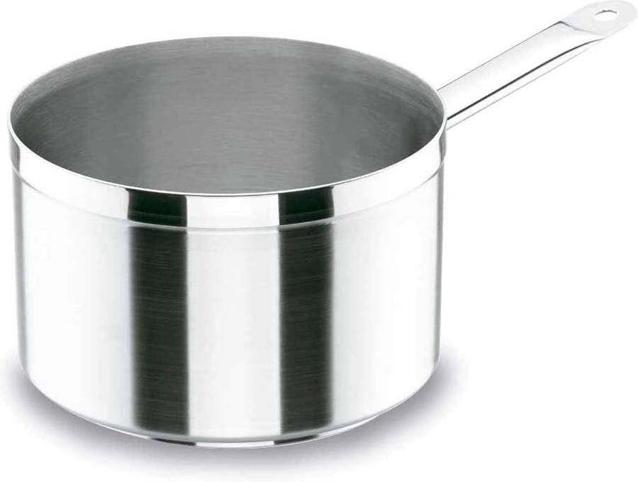 Hoge Steelpan Chef Pan Koken en Sudderen Drievoudige Sandwichbodem 67 Liter Inhoud Zilver
