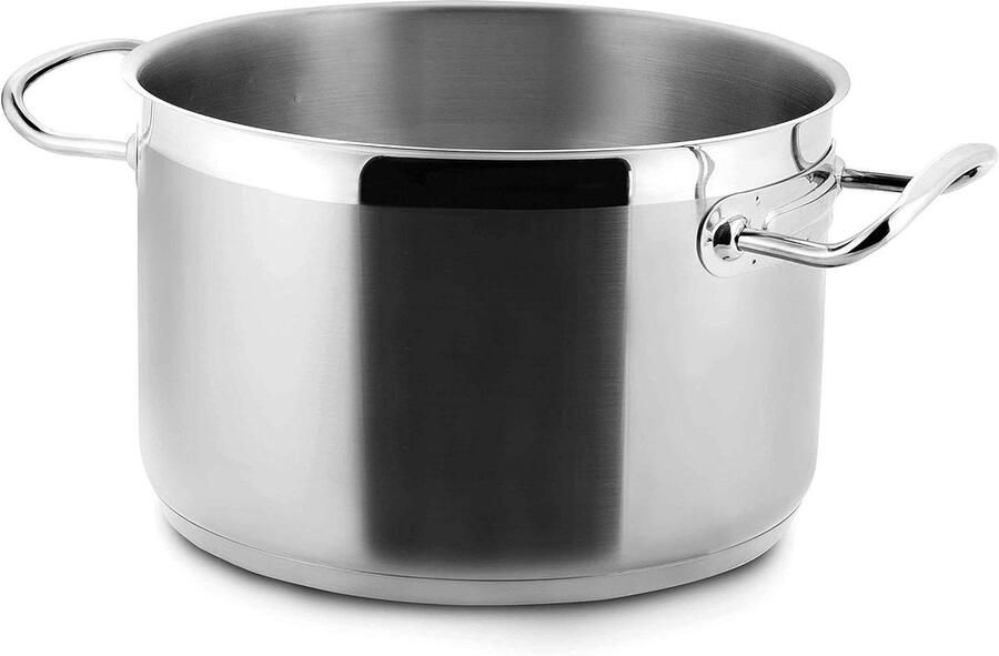 Hoge Steelpan Diepe Kookpan Koken en Bereiden Roestvrij Staal 40 cm Diameter Zilver