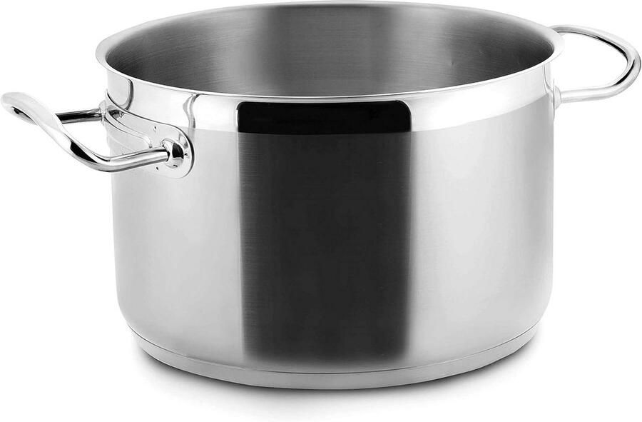 Hoge Steelpan RVS 20 cm Geschikt voor Alle Warmtebronnen Inclusief Inductie