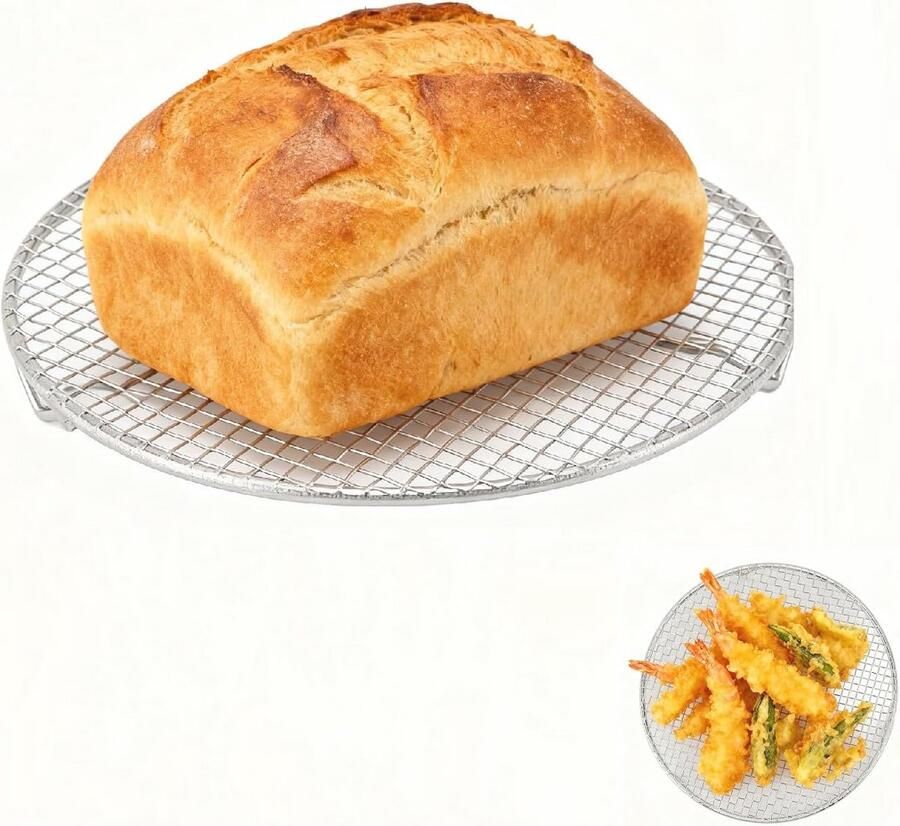 Hoge Temperatuur Bestendig RVS Koelrek voor Koken en Roosteren – Rond 18cm