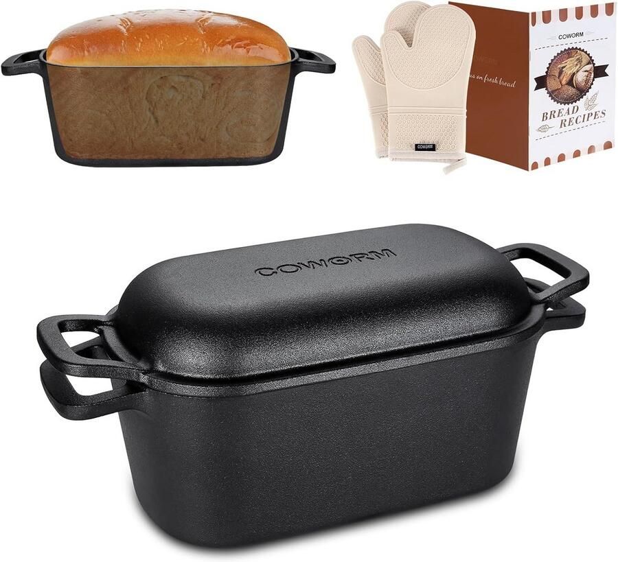 Hollandse Oven Brood Pan Brood Bakken Voorgekruid Gietijzer 3.6 Kwarts Zwart