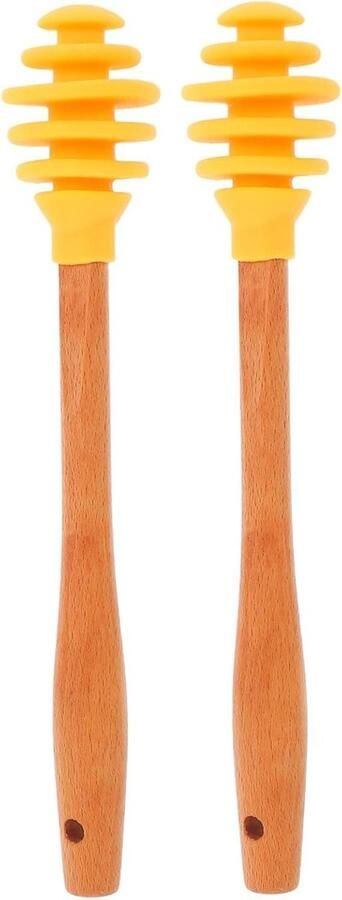 Honing Roerstaafjes Honingdippers Roerhulp Drankjes Roeren Stevig Hout Siliconen 16.5 cm kleuren