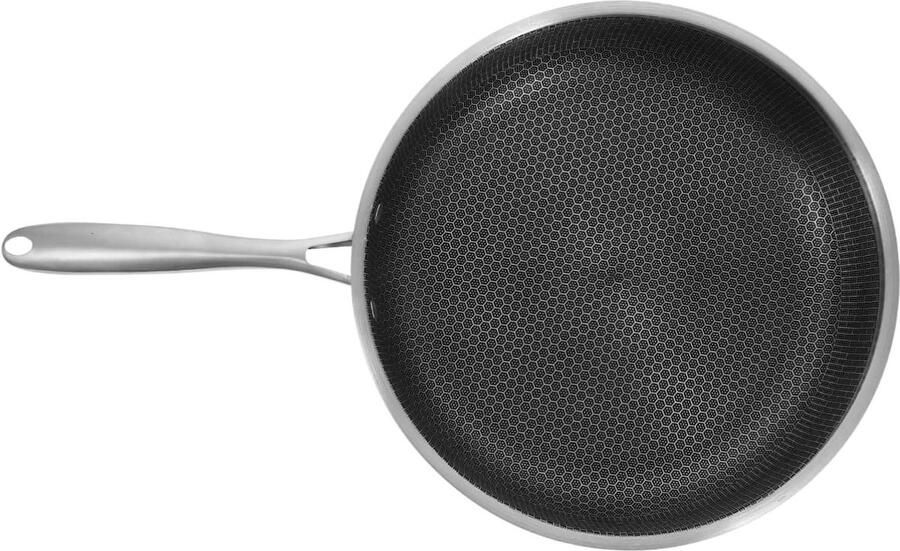 Honingraat Koekenpan Eierpan Koekenpan Ontbijt Bereiden Gelijkmatige Warmteverdeling 30 cm Zilver