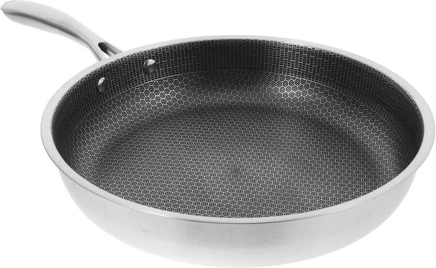 Honingraat Koekenpan Ontbijtpan Steakpan Eieren Bakken Gelijkmatige Warmteverdeling 48 cm Zilver