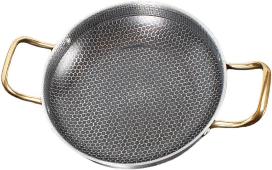 Honingraat Koekenpan Roestvrij Staal Gelijkmatig Koken Antiaanbak Eigenschappen 28 cm Zilver