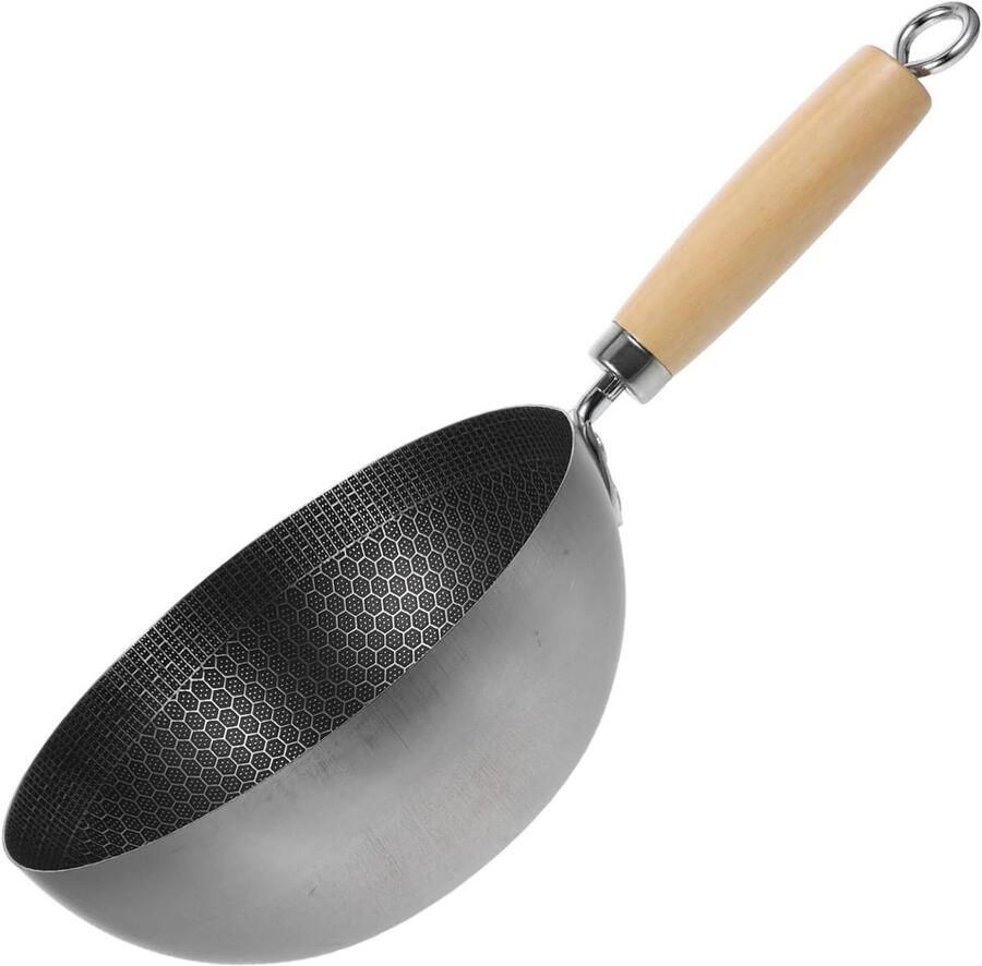 Honingraat Koekenpan Wok Pan Koken en Bakken Snelle Warmtegeleiding 20 cm Zilverkleurig