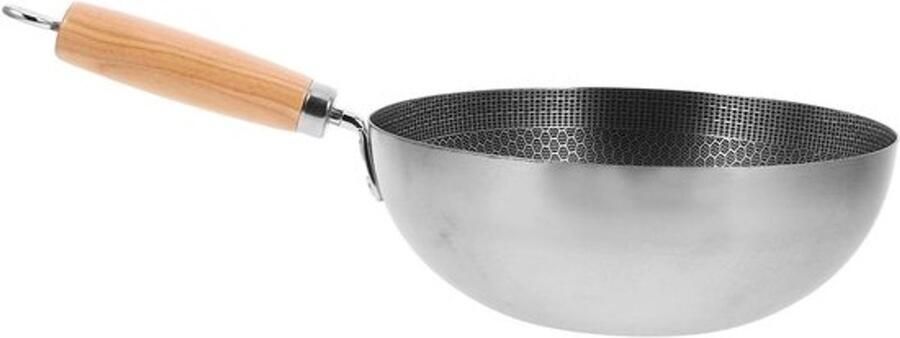 Honingraat Koekenpan Wokpan Staal Koken op Fornuis Snelle Gelijkmatige Warmte 40 x 23.3 cm Zwart