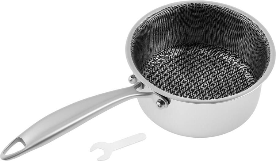 Honingraat Steelpan Koekenpan Sauspan Koken aan huis Minder olie non-stick 18 cm Zilver
