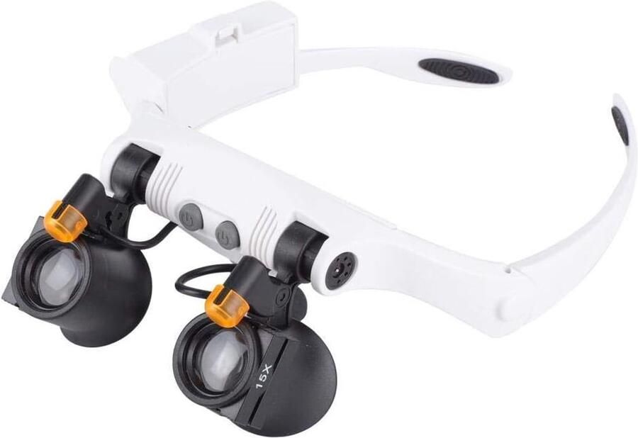 Hoofdband Vergrootglas met twee LED-lampen LED-vergrootglas Vergrotende lens met vervangbare lens 3X 4X 5X 6X 7X 10X