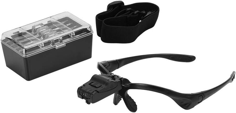 Hoofdbandvergrootglas met led 5 lenzen vergrootbril handsfree