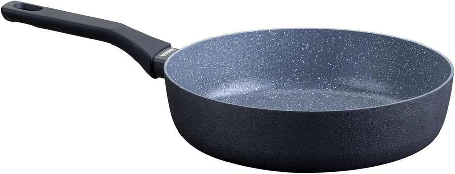 Hoograndpan Koekenpan Braadpan Gerechten Bereiden PFAS-vrije Keramische Coating 28 cm Grijs