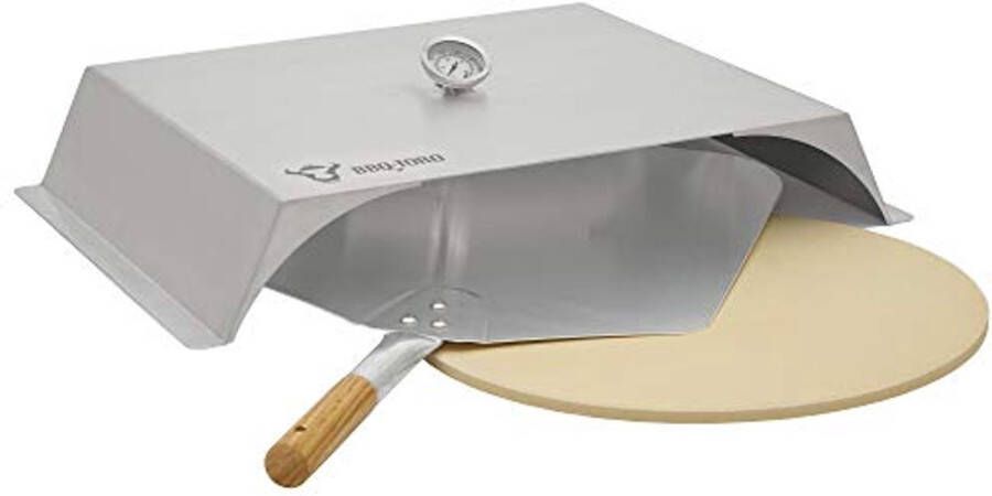 Hoogwaardig Pizza-opzetstuk voor Gasbarbecue met Thermometer 56 x 39 cm