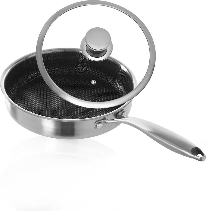 Hoogwaardige Braadpan met Deksel 26 cm Anti-Aanbak Gecoate Kookpan voor Alle Fornuizen Inclusief Inductie