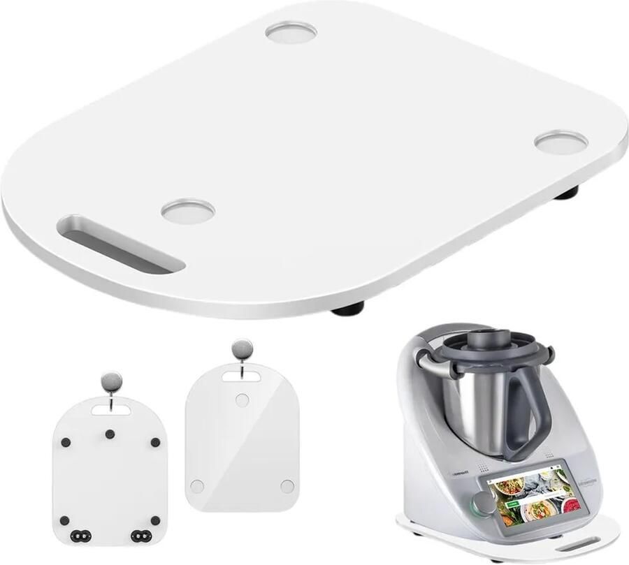 Hoogwaardige schuifmengplaat geschikt voor Thermomix TM6 TM5 snel bewegende rolmengplaat met wielen helderwit