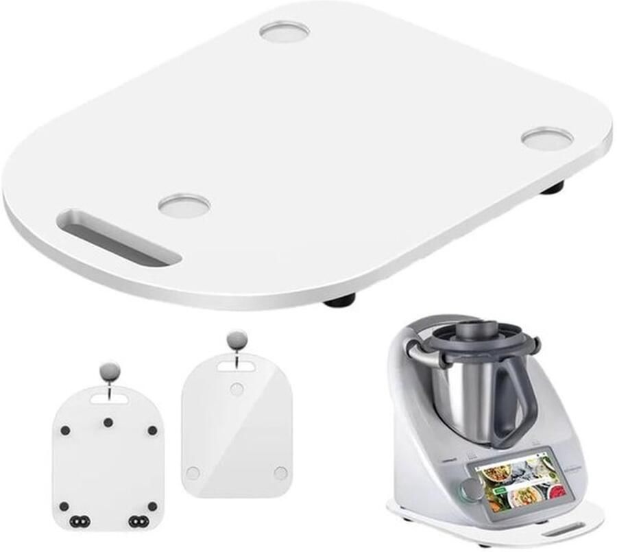 Hoogwaardige schuifmengplaat geschikt voor Thermomix TM6 TM5 snel bewegende rolmengplaat met wielen helderwit - Foto 1