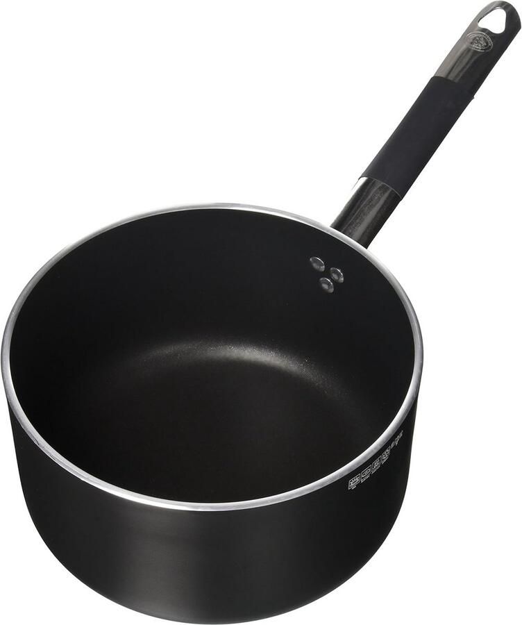 Hoogwaardige Zwarte Aluminium Kookpan 5mm Dikte Met Inductiebodem