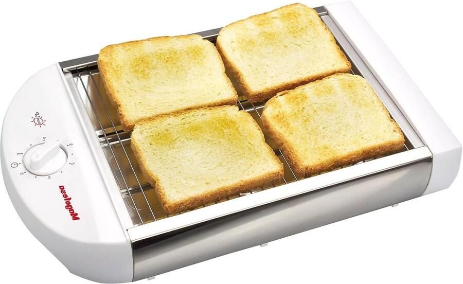 Horizontale Broodrooster 4 Plakken Brood Roosteren Quartz Lampen 600 Watt Wit