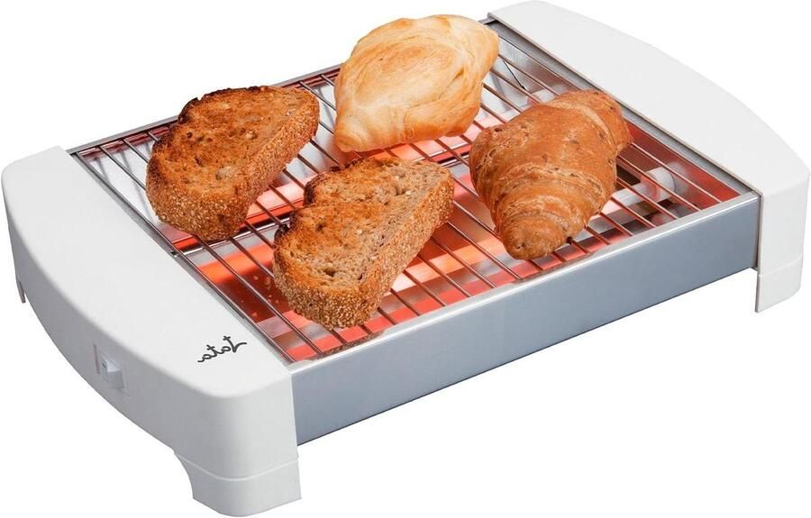 Horizontale broodrooster Brood rooster Brood toasten Twee kwartsstaafjes 400 watt Wit