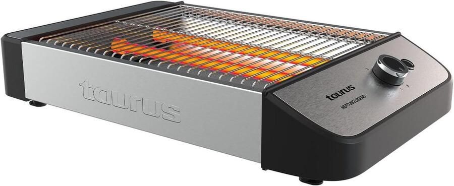 Horizontale Broodrooster voor 4 Sneetjes 1000W met Kruimellade en RVS Afwerking