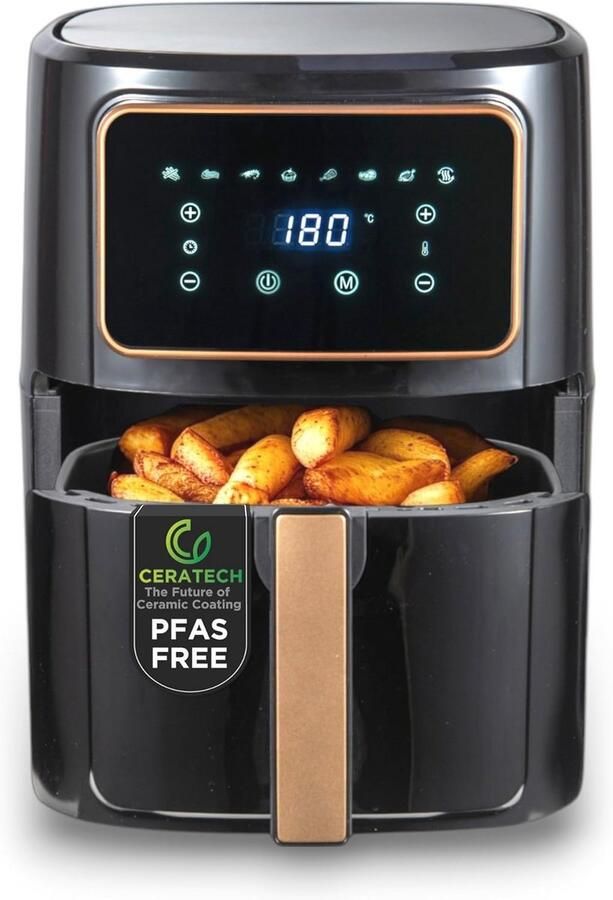 Hot Air Fryer 1800 W 6.9 L met 8 Kookprogramma's Keramische Coating Instelbare Temperatuur 80-200 °C