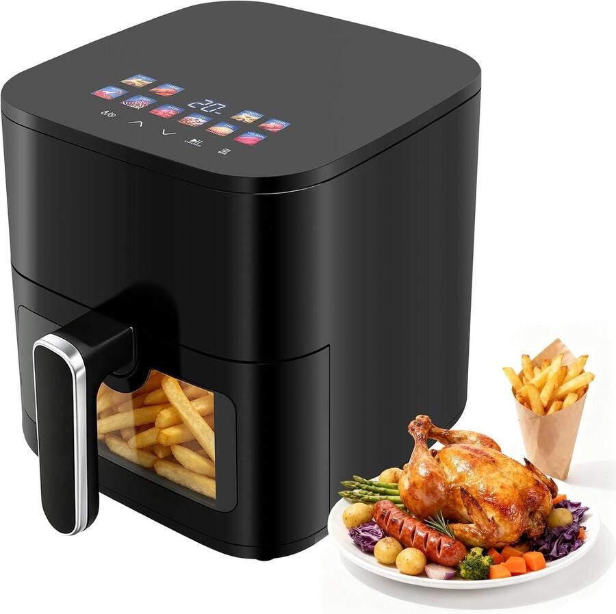 Hot Air Fryer 5 Litres Rapid Air Fryer 8 Programs Digital LED Display Viewing Window Timer Fryer Without Oil ShopVlot
