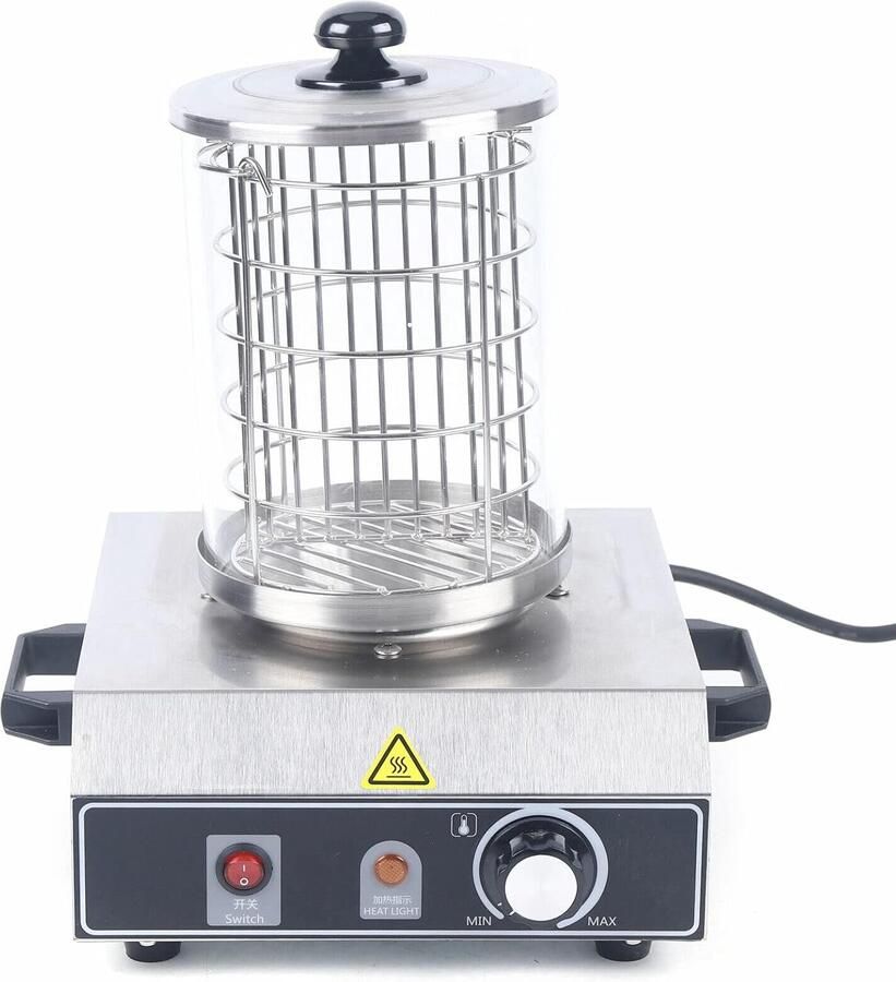 Hot Dog Apparaten Worst Cooker Roestvrij Staal Woestijn Warmers HotDog Stoommaker Machine Verwarming Woestijn Apparaat Elektrische Bockworst Verwarming Frame Eierkoker Hotdog Set 350 W