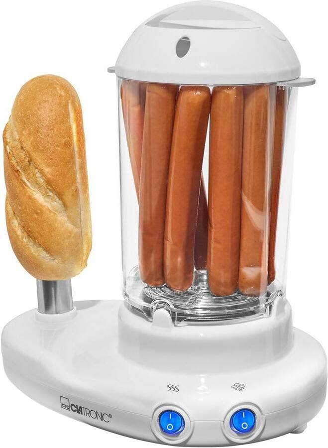 Hot Dog Maker Eierkoker Snacks Bereiden 2-in-1 Functie 16x24x27 cm Wit