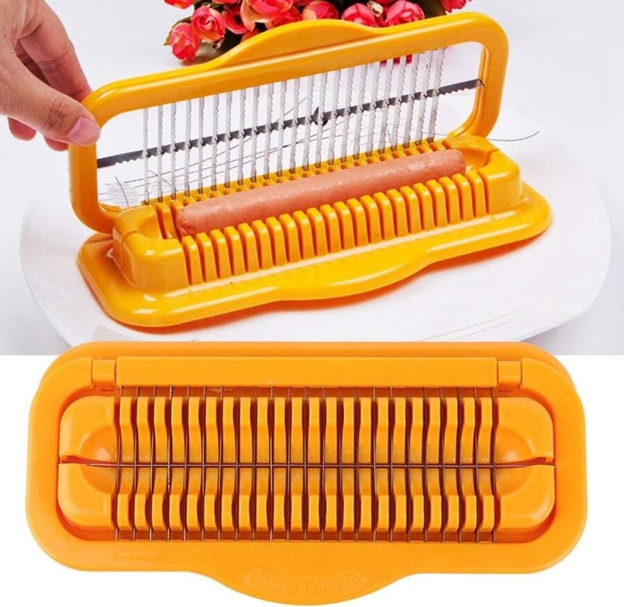 Hot Dog Slicer Hot Dog Dicer PP + RVS 1 Pc Multifunctionele Hot Dog Worst Snijder Ham Bananenschil Keuken Tool