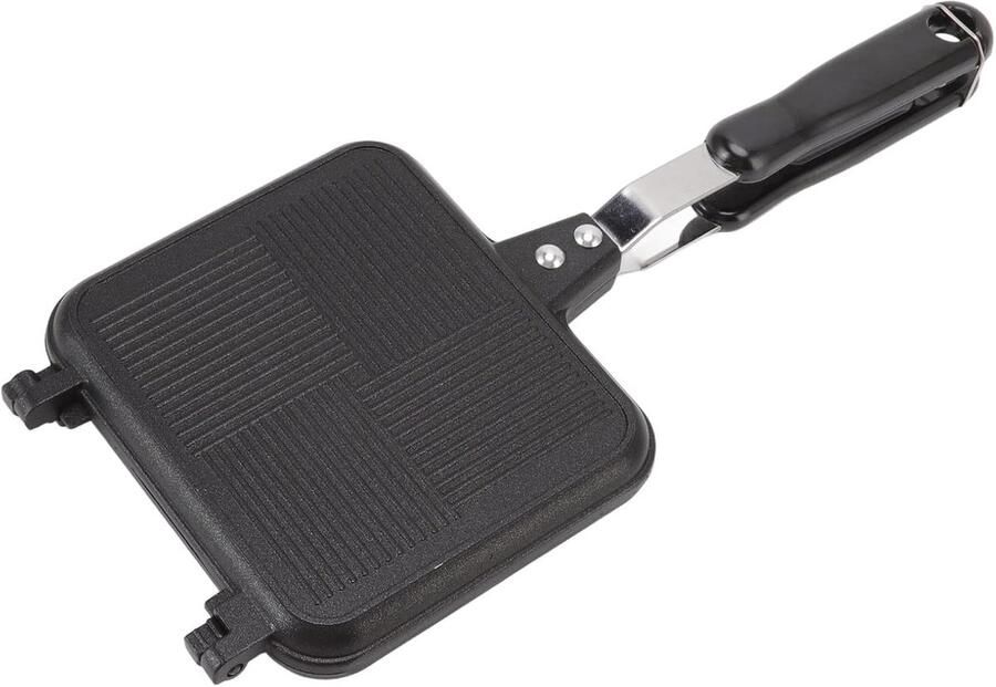 Hot Maker Hotdog Broedrooster Dubbelzijdele Bakpan Anti-AannBak Koekenpan Gegrilde Kaas Maker Flip Grill Pan met Ontbijt Pannenkoeken Thuis Keuken Camping