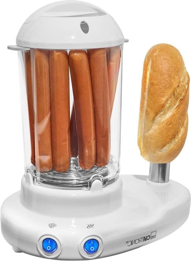 Hotdog Maker Eierkoker Snacks Bereiden 2-in-1 Functie 14 Worsten 6 Eieren Wit