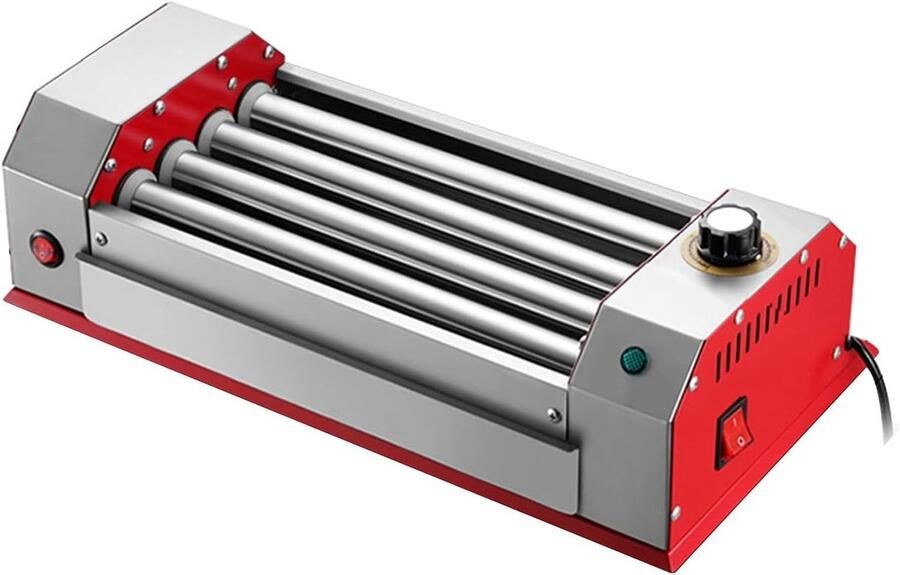 Hotdog Roller Machine Worst Grill Feestjes Koken Roestvrijstalen Rollen 6 Rollen Rood
