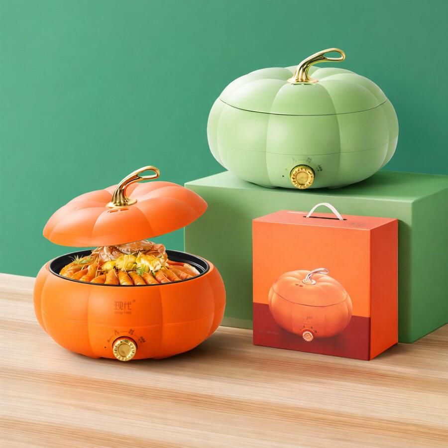 Hotpot 5 L Oranje Pompoen Design Anti-aanbak Noodle & Rijstkoker