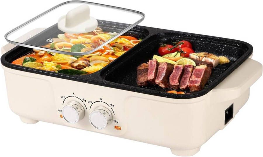 Hotpot Electrisch Kaasfondue Chinese Fondueset Fonduepannen Beige
