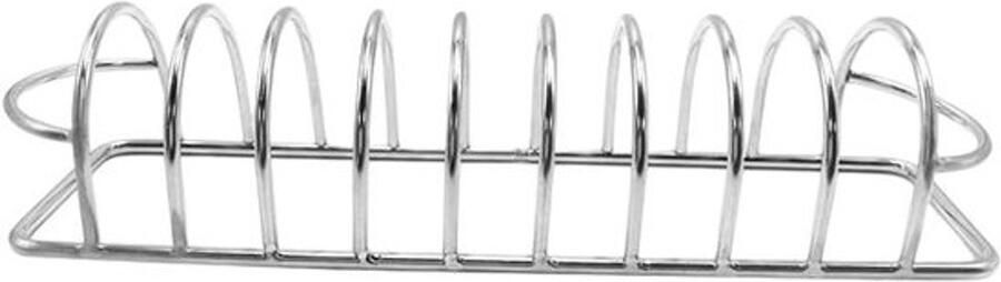 Houder voor Ribben Grillrek Buiten Koken Gelijkmatig Koken 22 x 6 cm Zilver