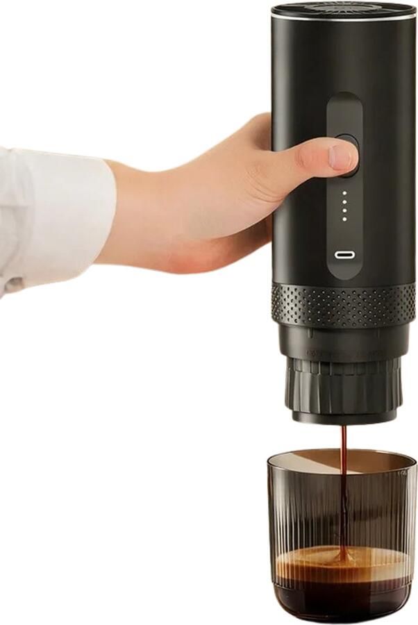 House of Balance TravelBrew Draagbare Espresso Maker Draadloos & Oplaadbaar 20 Bar Geschikt voor Capsules & Gemalen Koffie USB 2-in-1