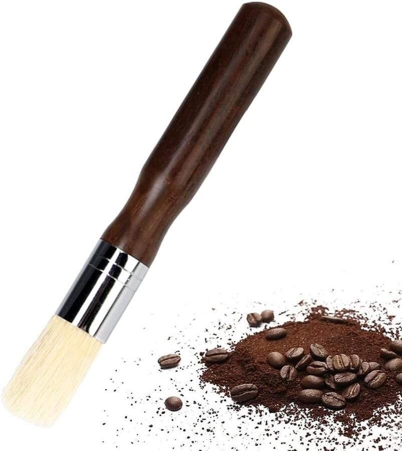 Houten Barista Borstel met Natuurlijke Haren voor het Schoonmaken van Koffiemachines Koffiemolens en Espresso-apparaten