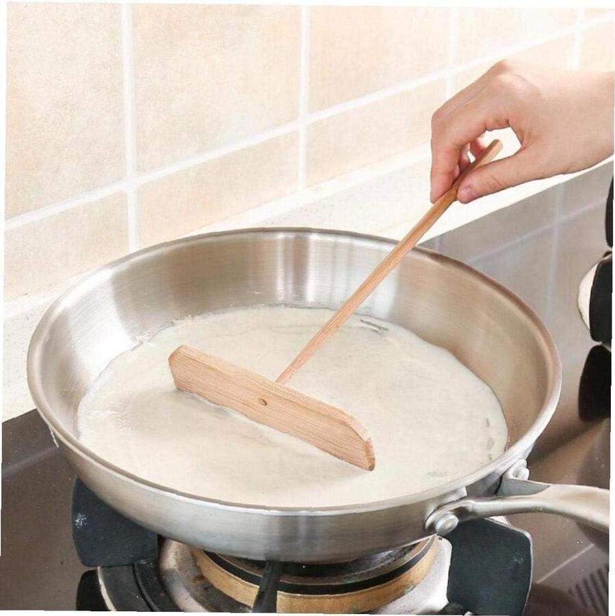 Houten Beslagwolk voor Pannenkoeken en Crêpes