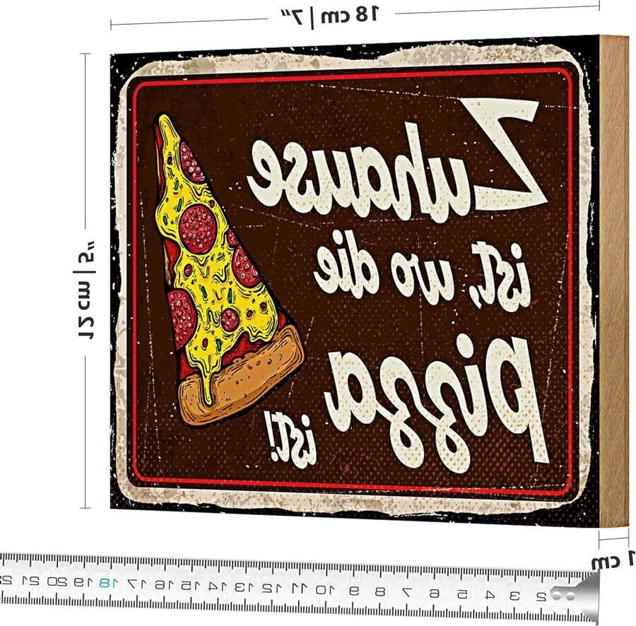 Houten bord Decoratie bord Keuken decoreren Met spreuk 18x12 cm Meerkleurig