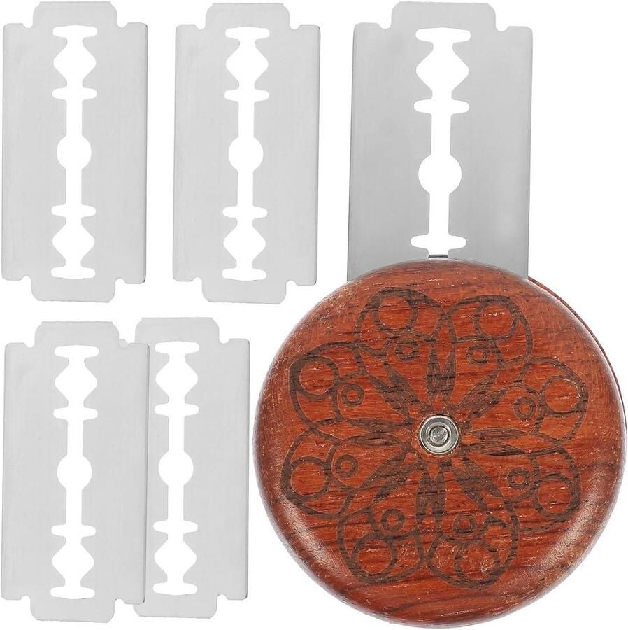 Houten Broodsnijder Bakgereedschap Deegsnijder Brood Bakken Vervangbare Rvs Bladen 4.5x4.5x1 cm kleuren