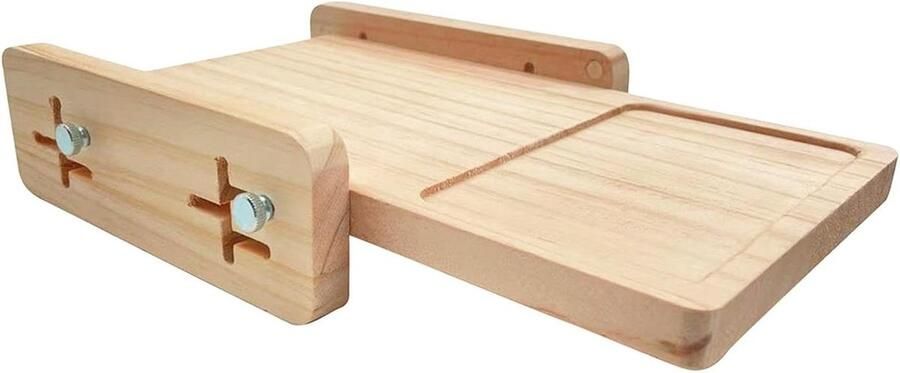 Houten Broodsnijmachine Broodsnijgeleider Zelf Brood Snijden Verstelbare Dikte 29.4 cm Lengte Houtkleur