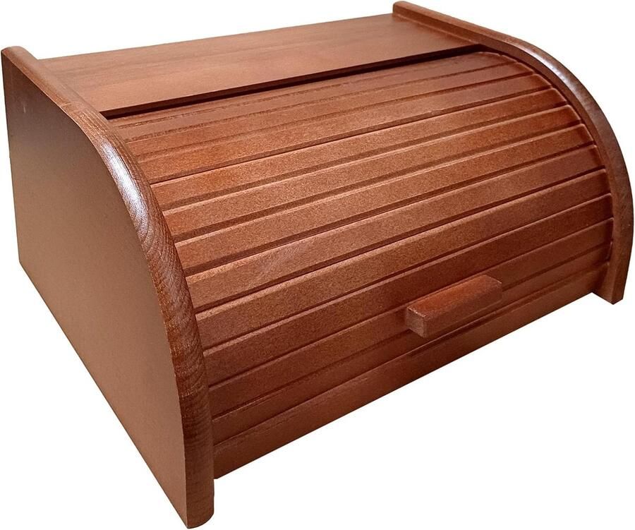 Houten broodtrommel met roldeur of drop-down-deur voor het bewaren van brood 24 soorten beschikbaar