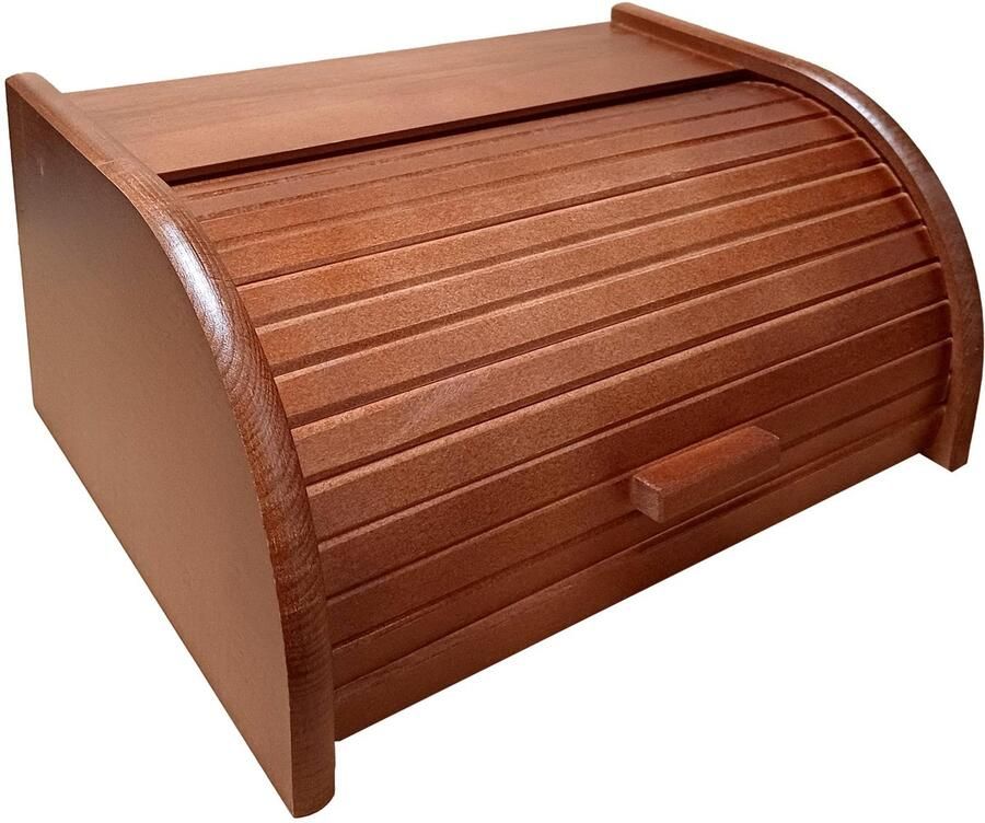 Houten broodtrommel met roldeur of drop-down-deur voor het bewaren van brood 24 soorten beschikbaar - Foto 2