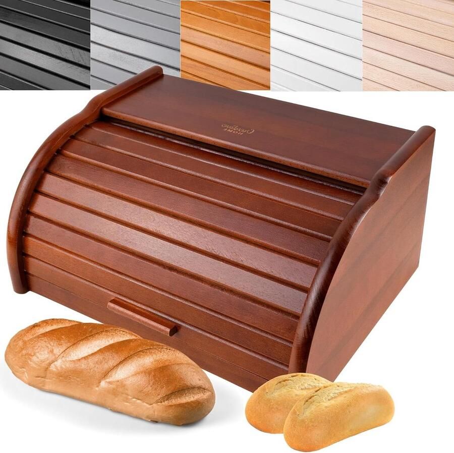 Houten Broodtrommel Brooddoos Keuken Brood Vers Houden Natuurlijk Beukenhout 40 x 275 x 185 cm Bruin